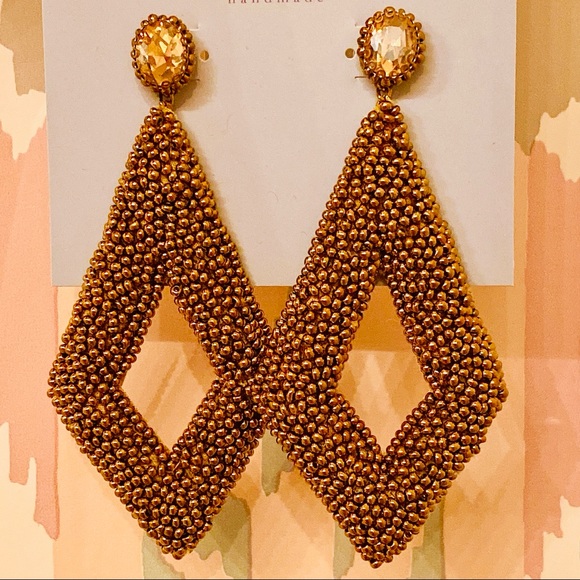 NWT Deepa Gurnani Beaded Diamond Chandeliers - Picture 4 of 8